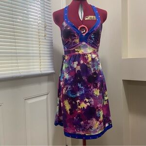 The North Face White and Pink Halter Top Midi Dress.